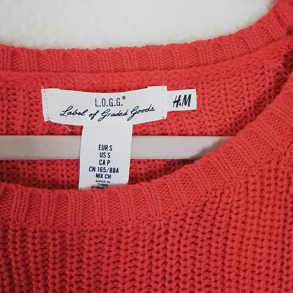 LOGG by H&M Loose Knit‎ Open Side Sweater Size Small in Red - Picture 9 of 13